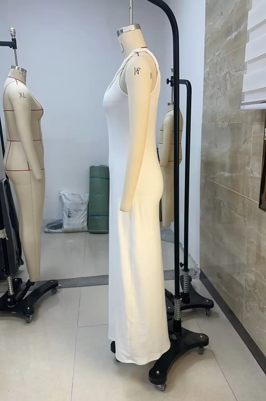 Aiertu  Women Elegant Backless Spaghetti Strap Long Dress Slim Fit Sleeveless Cutout Back Maxi Dress Formal Cocktail Sundress Aiertu