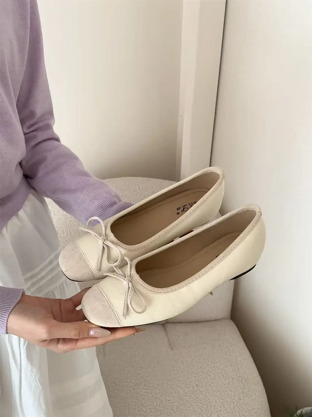 Aiertu  -  Bow Women Ballet Flats Shoes Casual Shallow Loafers Shoes Elegant Women's Sandals 2025 Summer Comfort Sneakers New Woman Shoes Aiertu