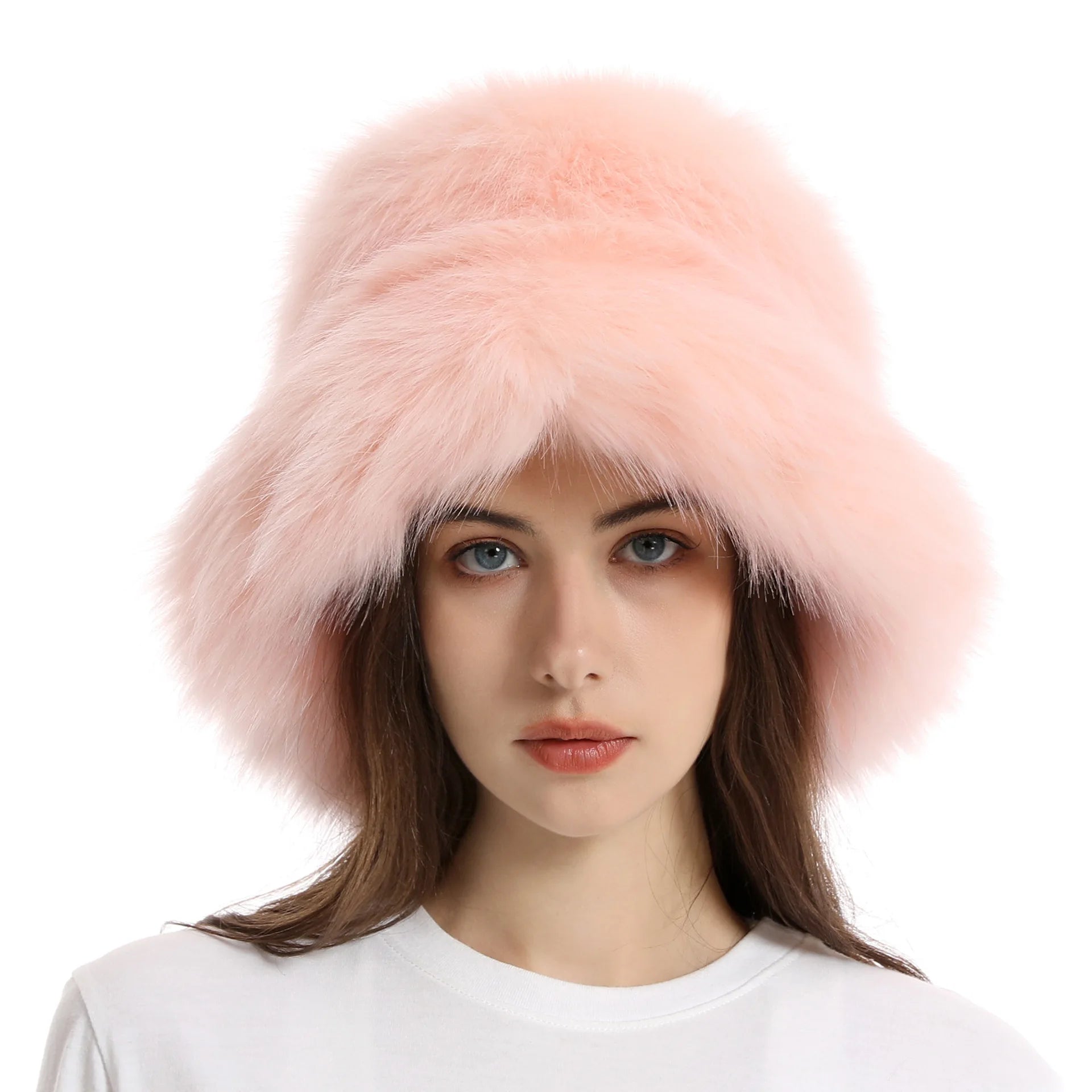 Aiertu  -  (Hat and Scarf) New Plush Hat Adult Autumn and Winter Plush Thickened Warm Hat Versatile Plush Fisherman Hat Fashion Set Aiertu