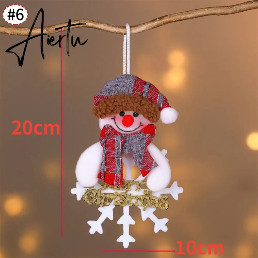 Elk Santa Dolls Christmas Pendants Merry Christmas Pendants Hanging Ornaments Xmas Party New Year Decorations Navidad Noel Aiertu
