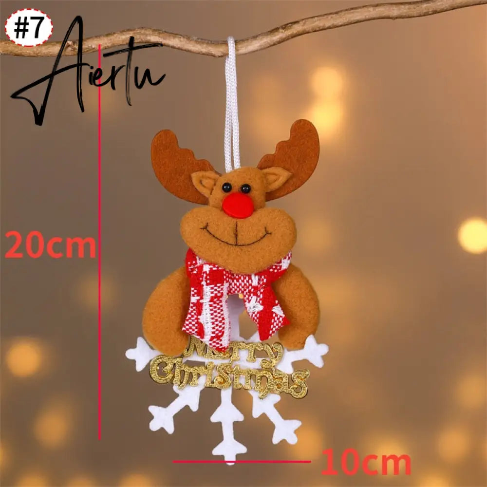 Elk Santa Dolls Christmas Pendants Merry Christmas Pendants Hanging Ornaments Xmas Party New Year Decorations Navidad Noel Aiertu