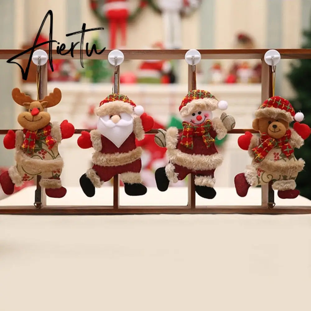 Elk Santa Dolls Christmas Pendants Merry Christmas Pendants Hanging Ornaments Xmas Party New Year Decorations Navidad Noel Aiertu