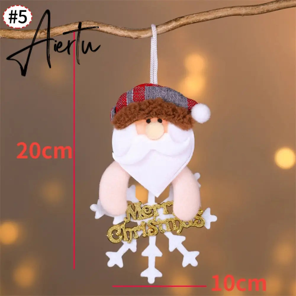 Elk Santa Dolls Christmas Pendants Merry Christmas Pendants Hanging Ornaments Xmas Party New Year Decorations Navidad Noel Aiertu