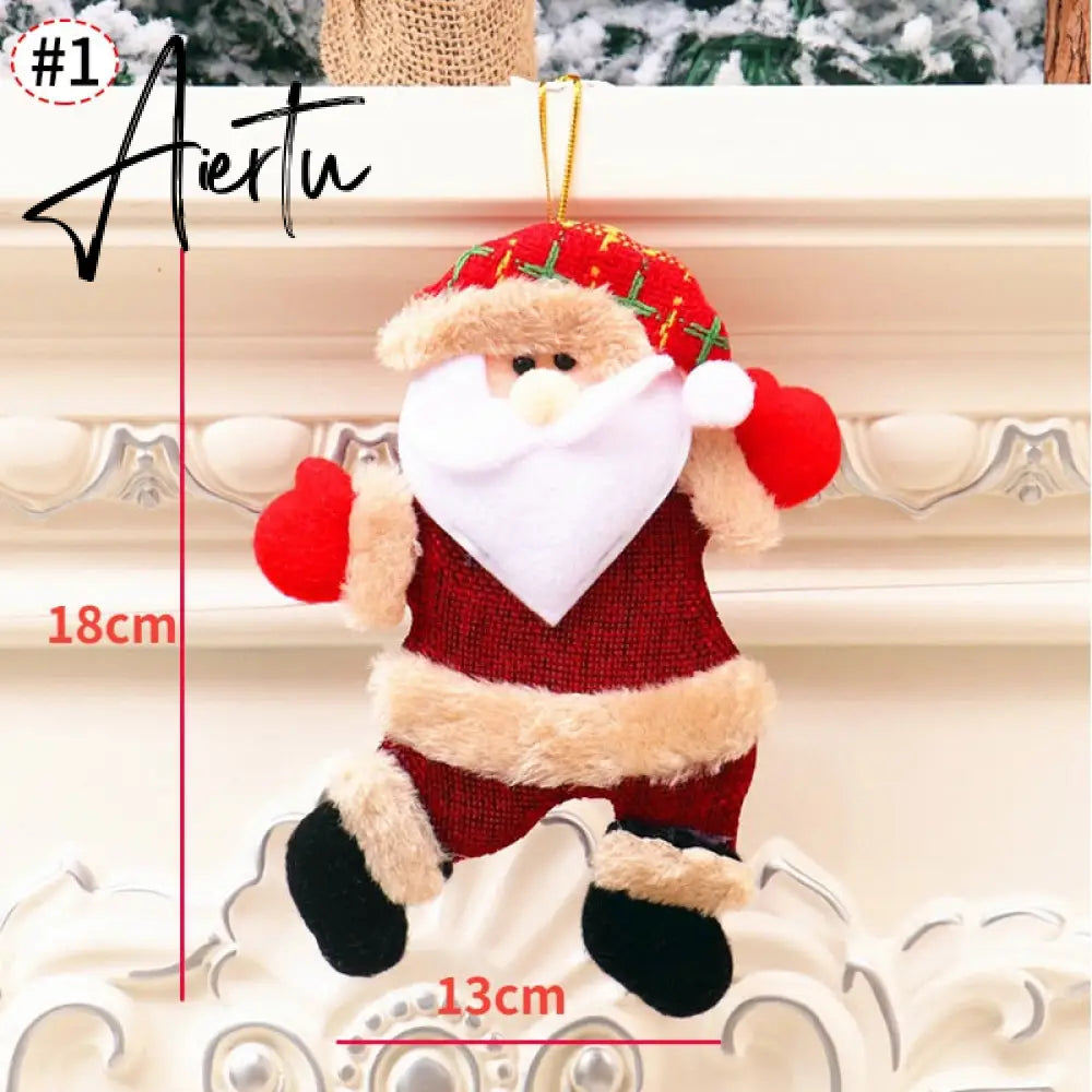 Elk Santa Dolls Christmas Pendants Merry Christmas Pendants Hanging Ornaments Xmas Party New Year Decorations Navidad Noel Aiertu