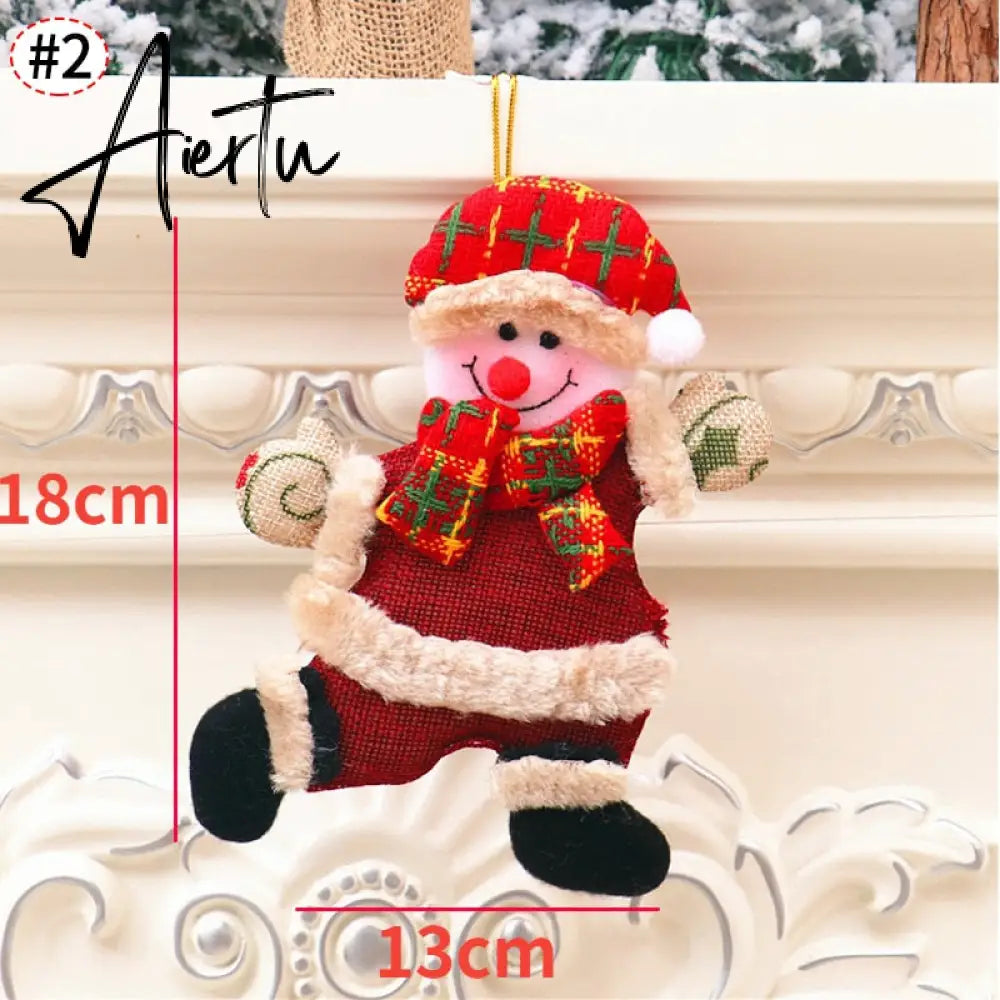 Elk Santa Dolls Christmas Pendants Merry Christmas Pendants Hanging Ornaments Xmas Party New Year Decorations Navidad Noel Aiertu