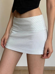 Aiertu  Striped Office Mini Skirt Aiertu