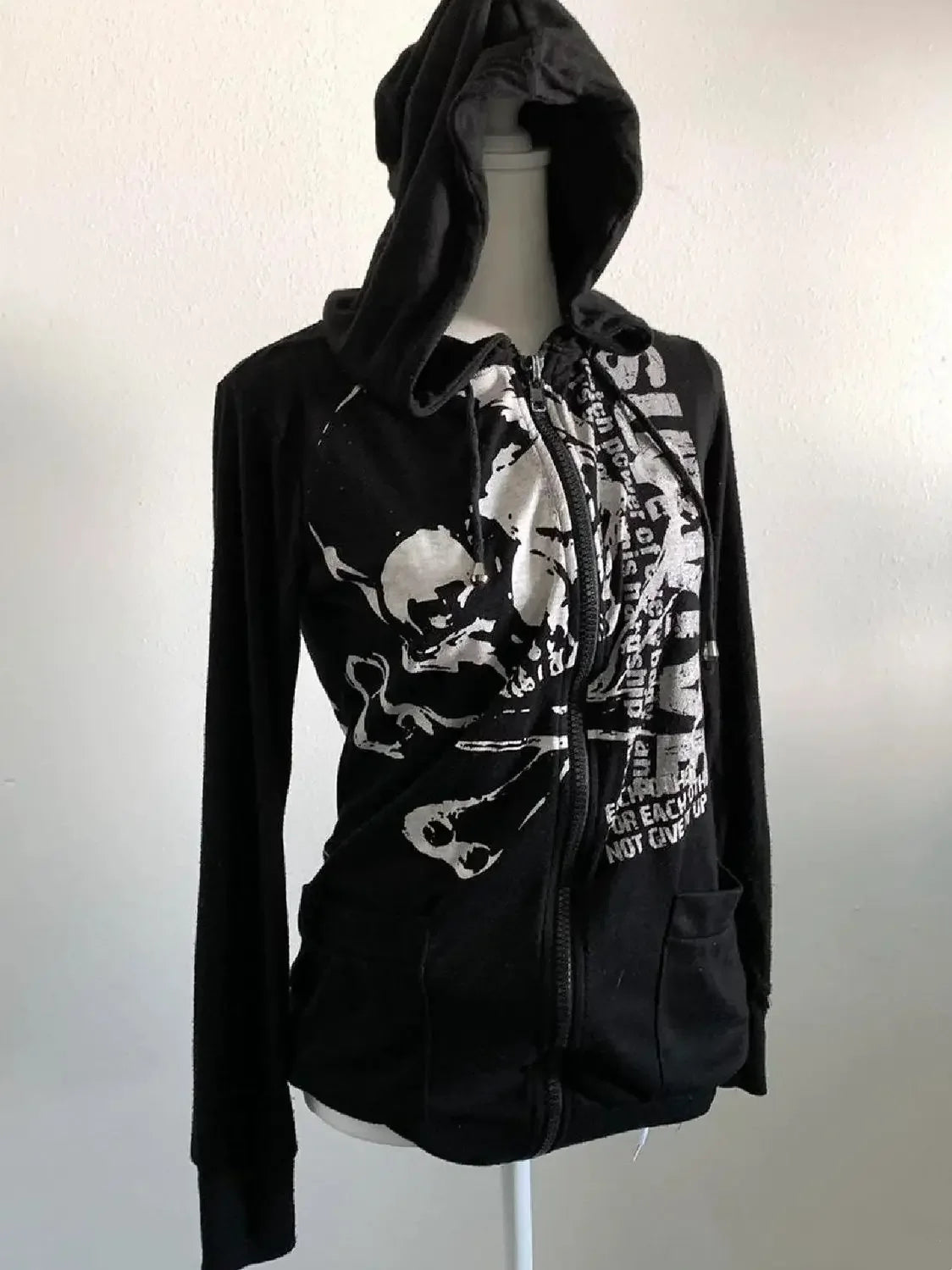 Aiertu  -  Y2k Hip-hop Street Sportswear American Slim Cross Patch Fashionable Women's Hooded Cardigan Retro Hooded Sweater Aiertu