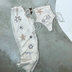 Aiertu  -  Hand Hook One Piece Swimsuit Sexy Women Swimwear Female Bikini Bandeau Biquini Crochet Swim Suit Bathingsuit Bodysuit Beachwear Aiertu