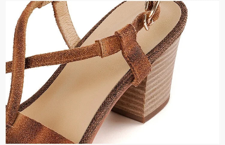 Aiertu  -  Luxury Women's Sandals Summer Fashion Ankle Strap Hollow Shoes Outdoor Comfortable Elegant High Heels Women Sandals Aiertu