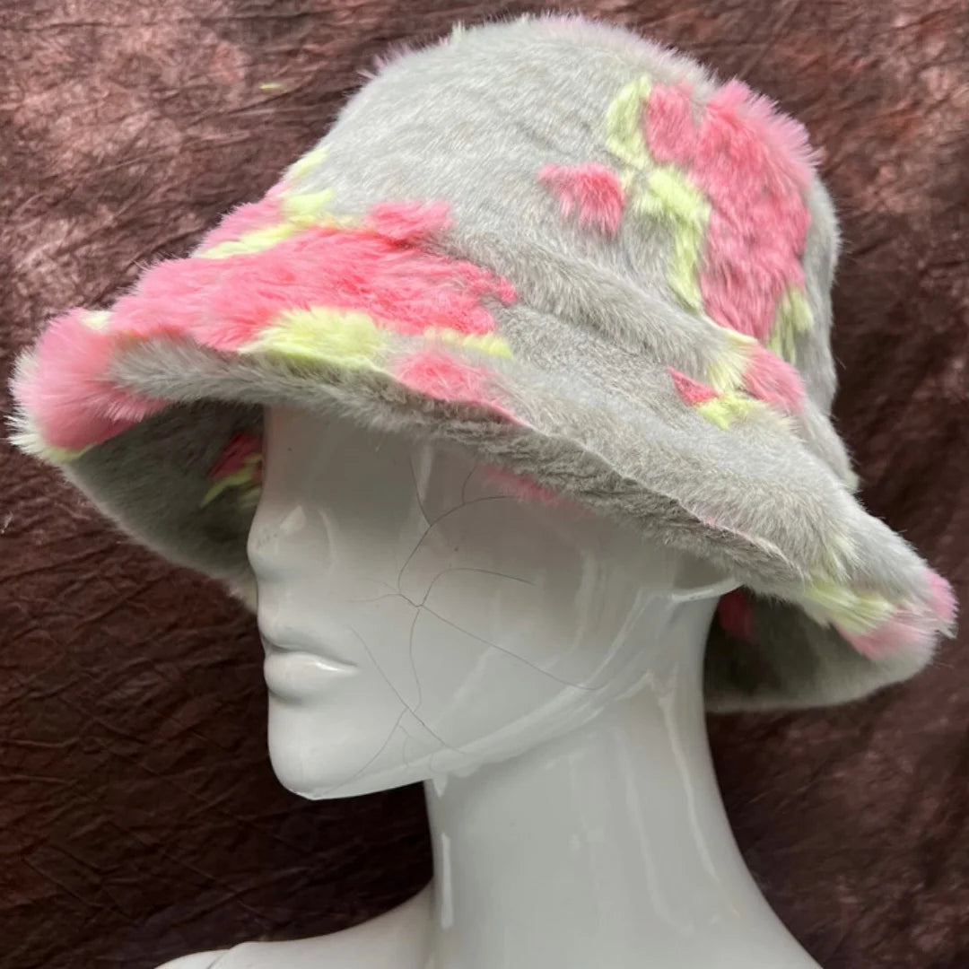 Aiertu  -  Winter 58-60cm XL Faux Fur Bucket Hat For Women Outdoor Warm Luxury Oversize Fisherman Hat Girl Trendy Party Long Fur Panama Cap Aiertu
