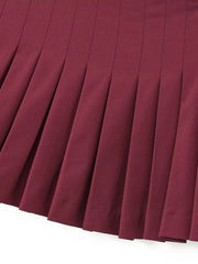 Aiertu  -  Women Fashion Solid Pleated Side Zipper A-Line Mini Skirt Shorts Vintage High Waist Female Chic Lady Shorts Aiertu