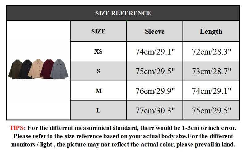 Aiertu  Women Fashion Solid Single Breasted Jackets Coats Vintage Lapel Neck Long Sleeves Female Chic Lady Outfits Aiertu