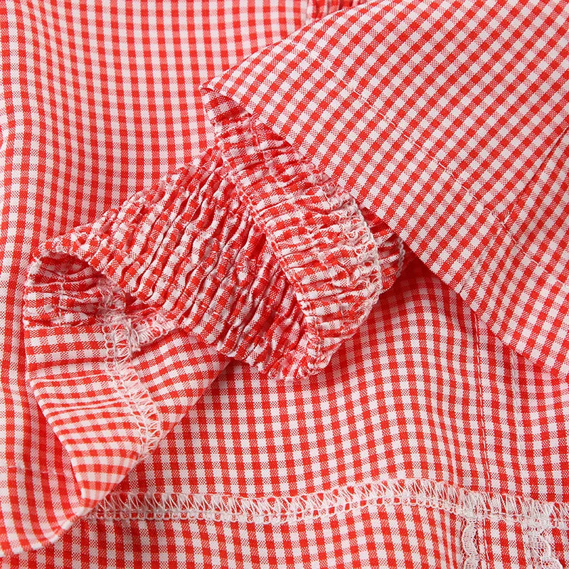 Aiertu  -  Girl Sweet Bow Splicing Plaid Contrast Color Lace Splicing Low Neck Sleeveless Small Vest New Aiertu