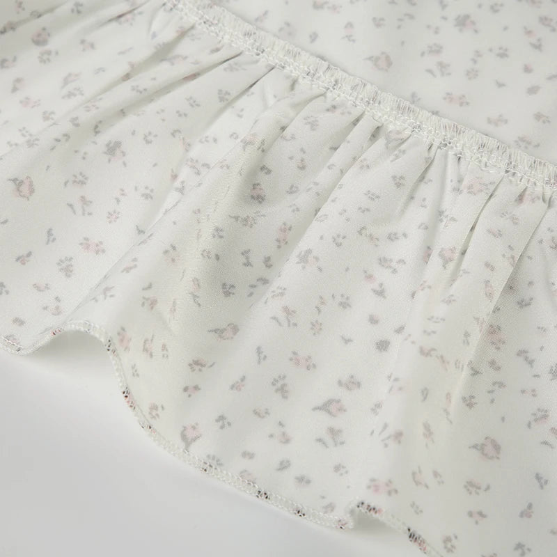 Aiertu  Sweet Floral Print Cute Prairie Chic Women Causal Shirts Summer Fashion Trendy Japan Style Blouses Aiertu