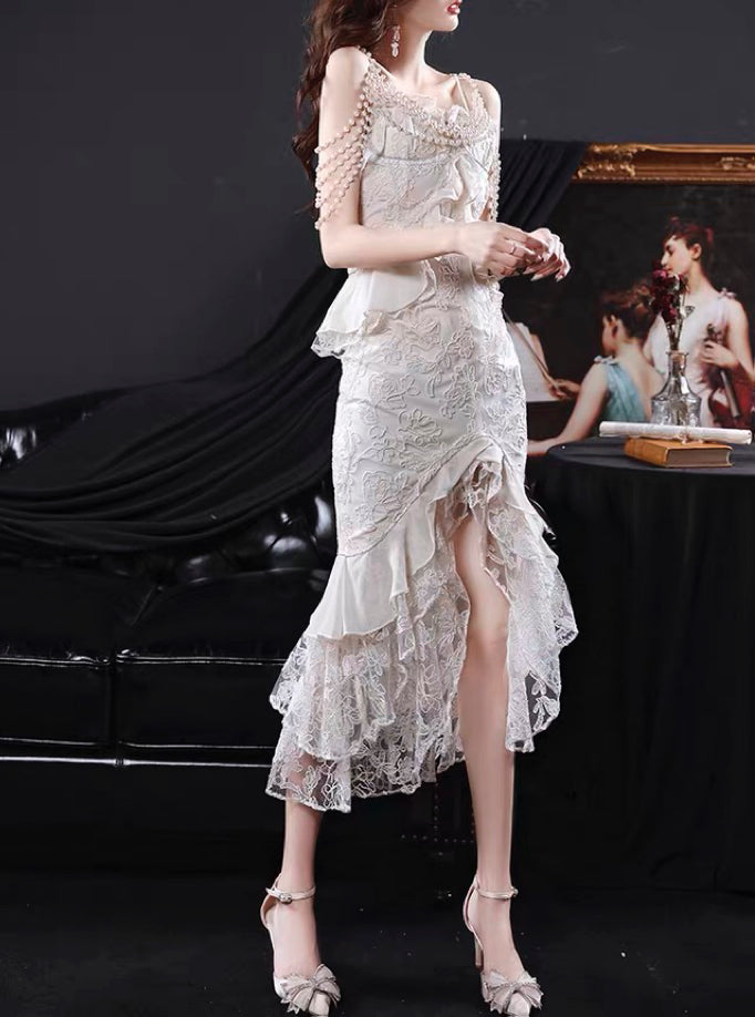Aiertu  Baroque Pearl Royalcore Statement Dress Aiertu