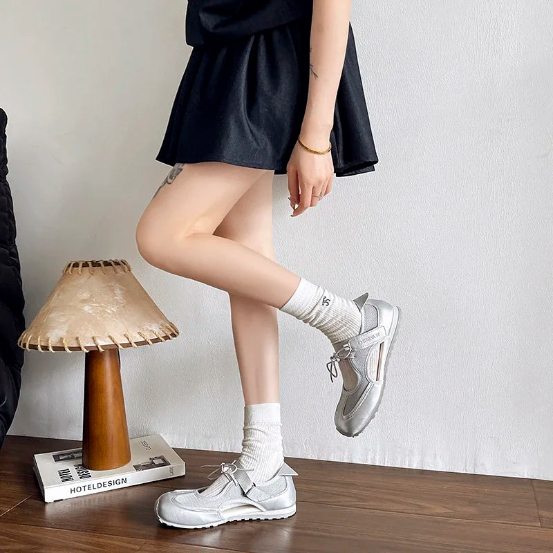 Aiertu  -  Women Shoes Sneakers Casual Flats Canvas Shoes Lace Up Summer Trend Dress Zapatos Mujer Breathable Shallow New Ladies Shoes Aiertu
