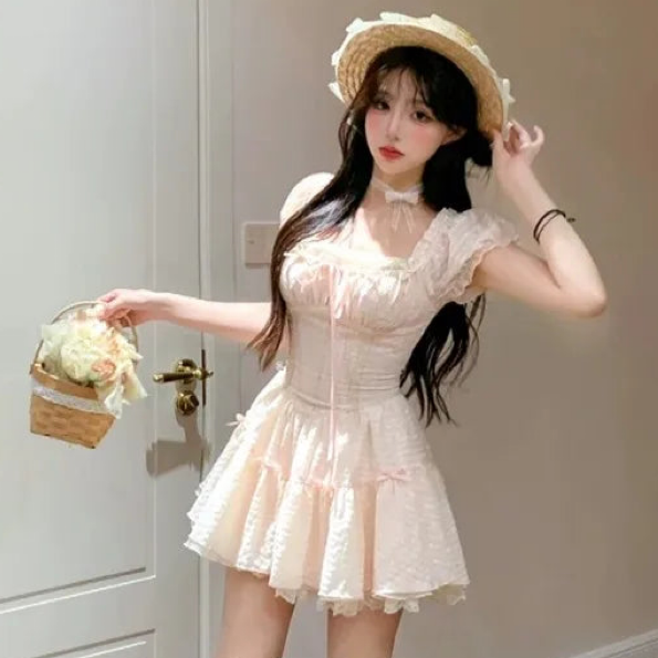 Aiertu   Vanilla Glow Sweet Coquette Dress Aiertu