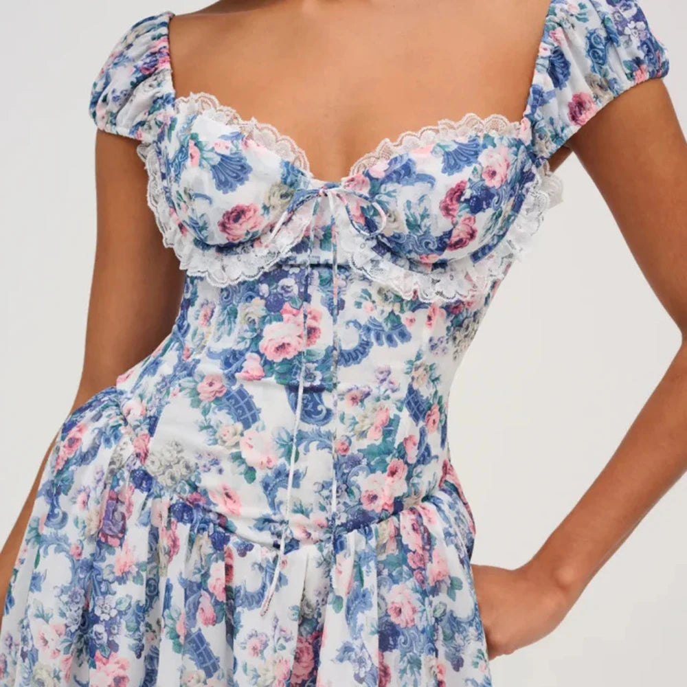 Aiertu  -  Hit Color Slimming Dresses for Women Square Neck Sleeveless High Waist Temperament Dress Female Style Aiertu