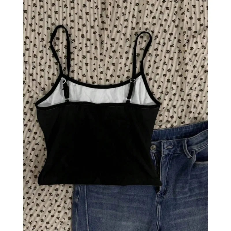 Aiertu  -  Gothic cross geometric printed sleeveless suspender T-shirts for women in summer new aesthetic casual and comfortable sports top Aiertu