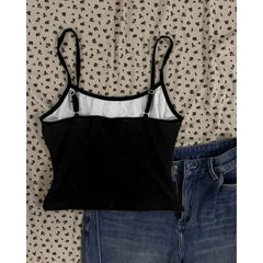 Aiertu  -  Gothic cross geometric printed sleeveless suspender T-shirts for women in summer new aesthetic casual and comfortable sports top Aiertu