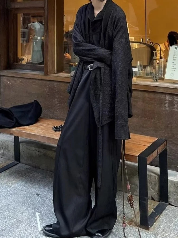Aiertu  -  Vintage Japanese Style Woman Baggy Suit Pants Y2k Pleated Black Harajuku Gothic Korean Fashion Streetwear Summer Bottoms Aiertu