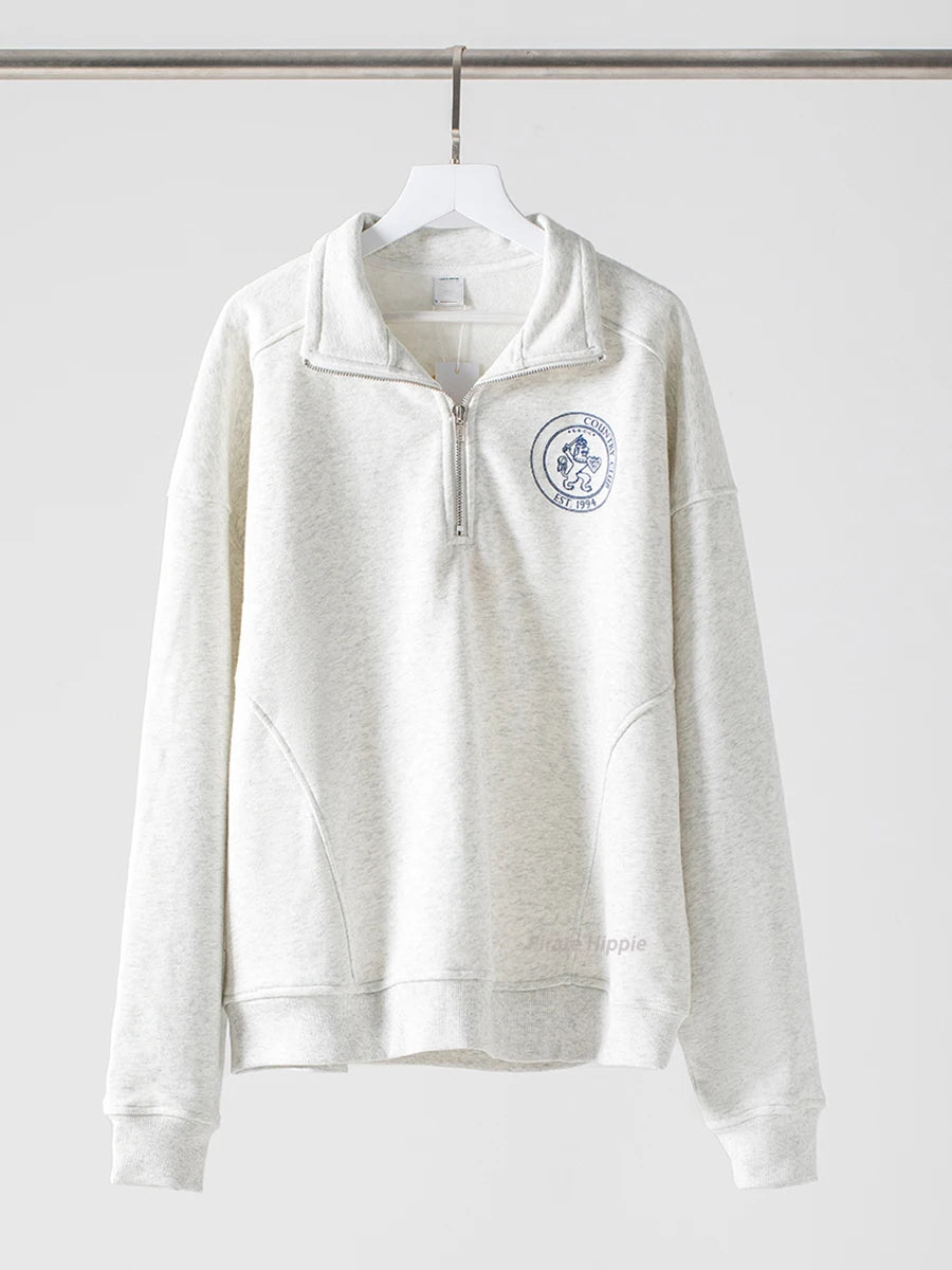 Aiertu  -   New York Letter Print Sweatshirt Women Classic O Neck Long Sleeve Pullover Autumn Casual Vintage Sporty Rich Sweatshirt 2026 New Aiertu