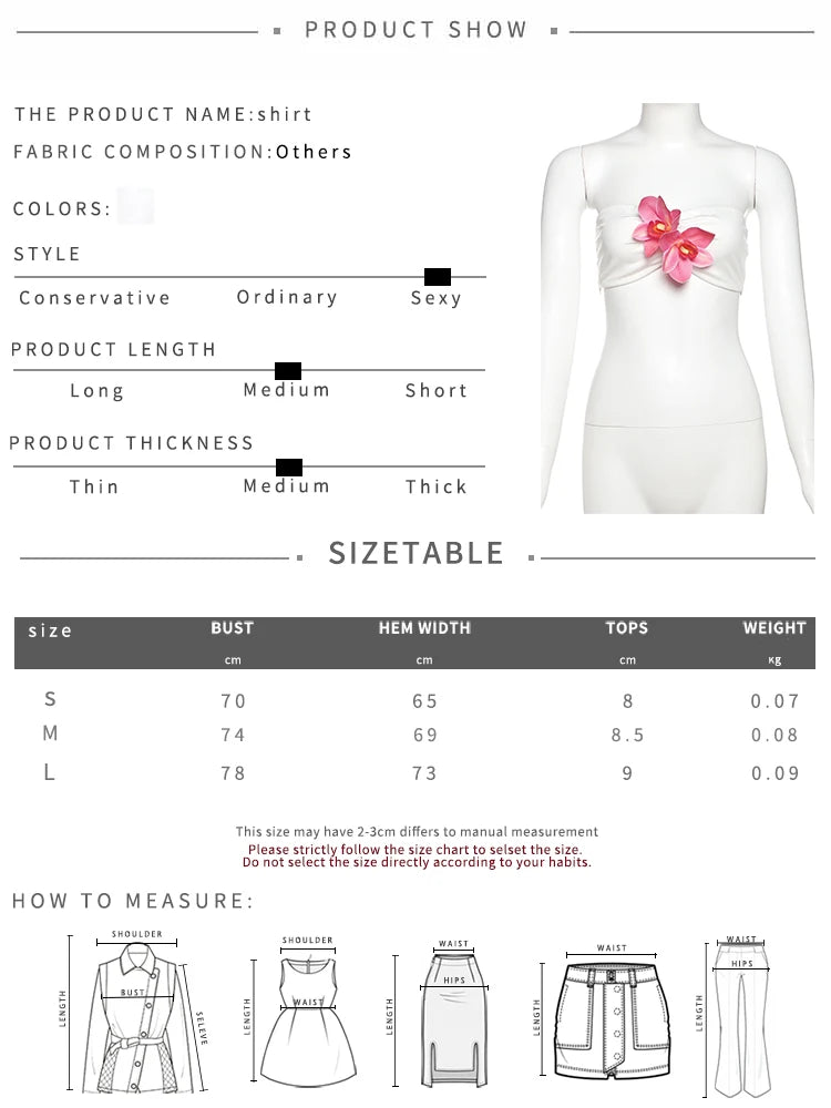 Aiertu  -  Vacation Pretty Women Two-Piece Set 3d Flowers Bandeau Mini Top+See Through Print Bottoms Beach Party Matching Suits Aiertu
