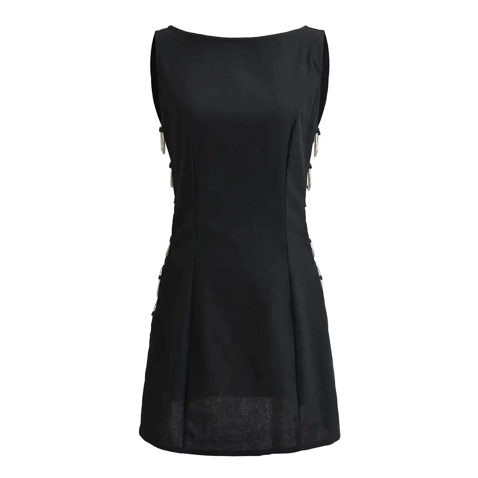 Aiertu  -  European and American style fashion sexy side circle decoration sleeveless dress female hot girl slim fit mini skirt Aiertu