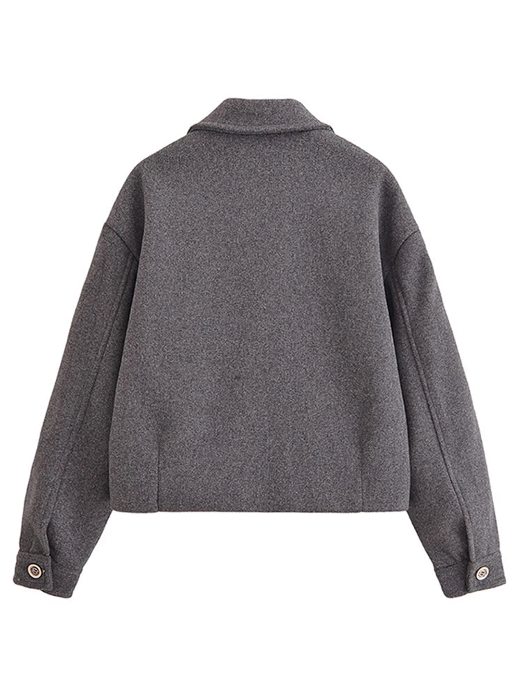 Aiertu  -  Faux Fur Zipper Jackets Women Loose Lapel Long Sleeves Pockets Long Sleeves Coats Female Winter Fashion Solid Outwear Lady Aiertu