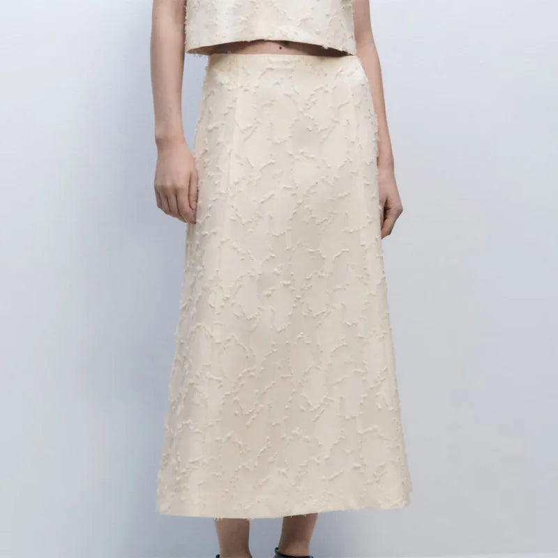 Aiertu  -  Tassel Wear Vest Half Skirt Women 3-piece Set Lapel Tie Vest Round Neck Vest A-line Skirts 2025 Summer High Street Lady Suit Aiertu