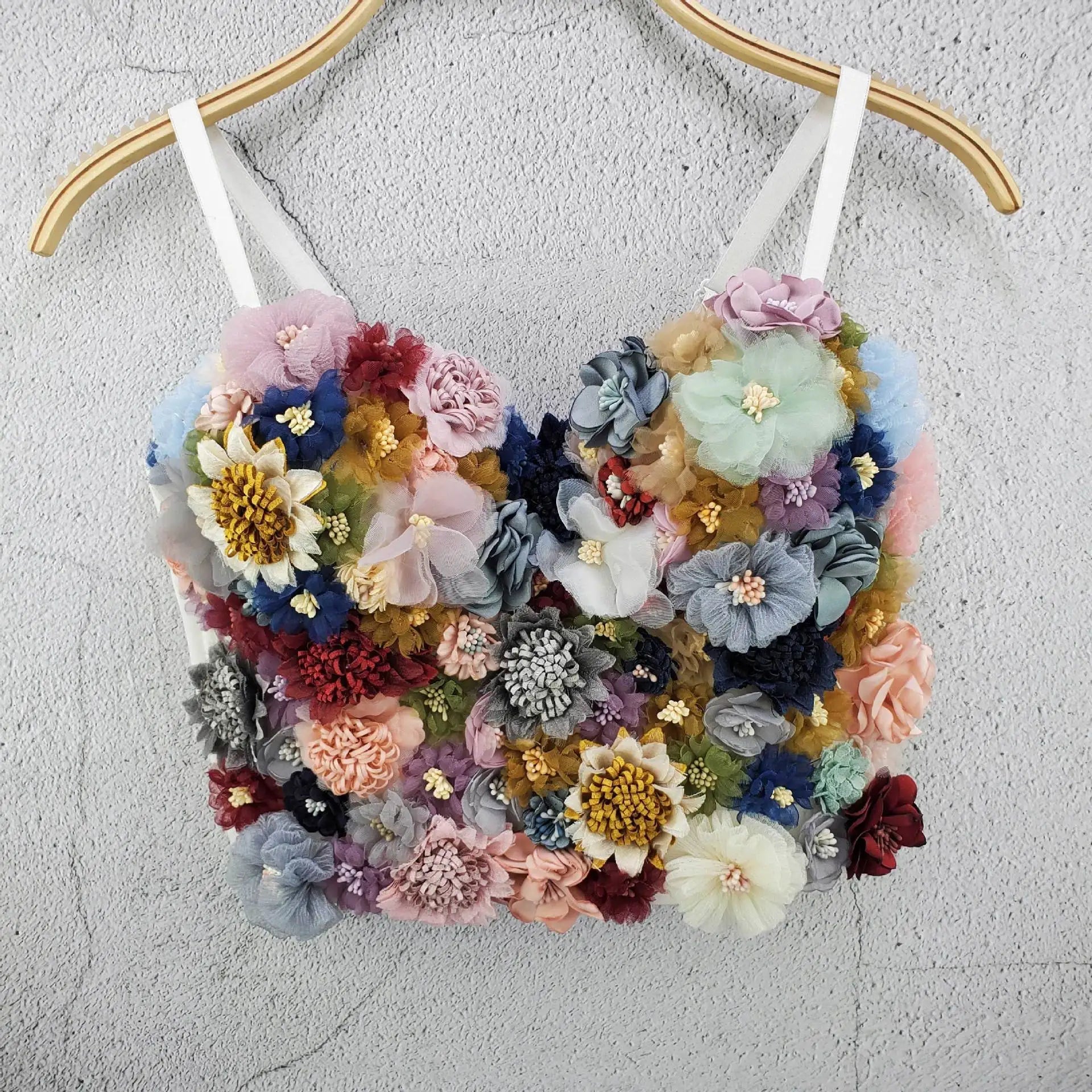 Aiertu  -  Women Sexy Designer Colorful Floral Cotton Camisole Tops Summer Ladies Trendy High Street Short Camis Crop Tops Aiertu