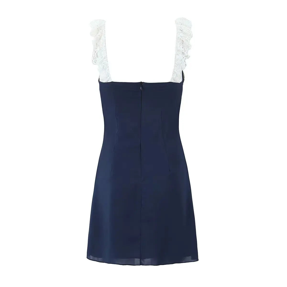 Aiertu  -  French pure sexy suspender dress female summer deep V-neck lace splicing hot girl short skirt Aiertu