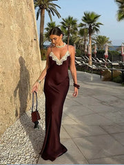 Aiertu  -  Elegant Lace Patchwork Maxi Dress Women Sexy Spaghetti Strap Sleeveless Backless Bodycon Dresses 2026 Party Evening Vestidos Aiertu