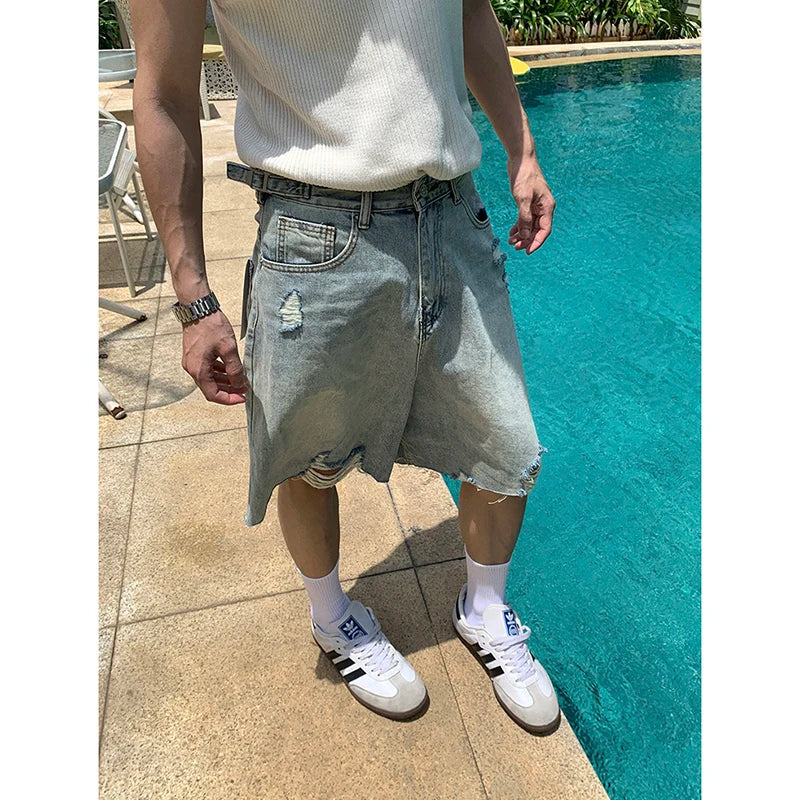 Aiertu  Summer Women's Retro 90s Wide Leg Baggy Casual Denim Shorts Harajuku Aesthetic High Waist Loose Shorts Fashion Punk Shorts Aiertu