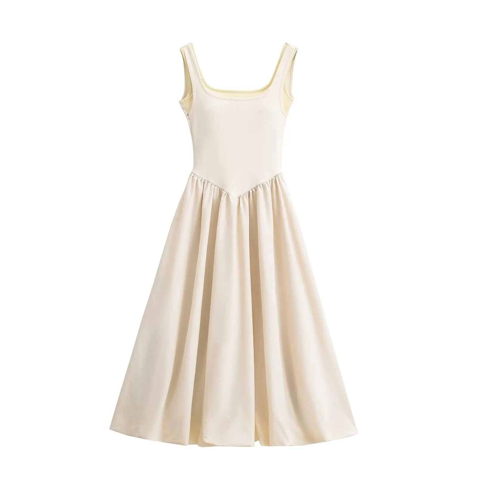 Aiertu  -  French pure desire sexy romantic large backless suspender dress female with bra summer seaside leisure long fake two-piece holid Aiertu