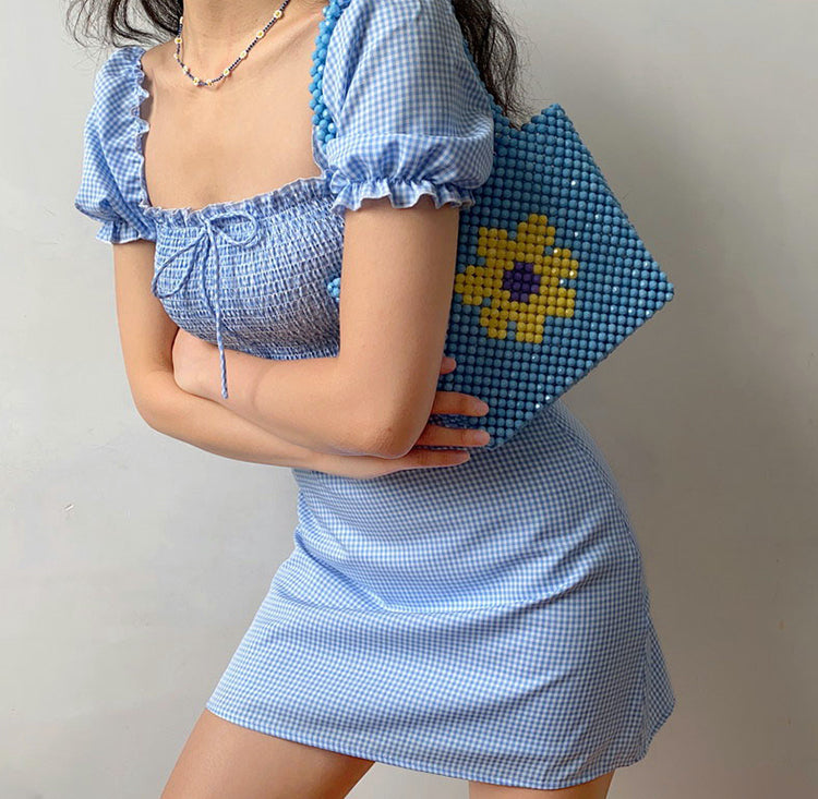 Aiertu - Uptown Shirred Babydoll Dress  ~ HANDMADE - new trend inspo - trashy outfits - dinner outfits Aiertu