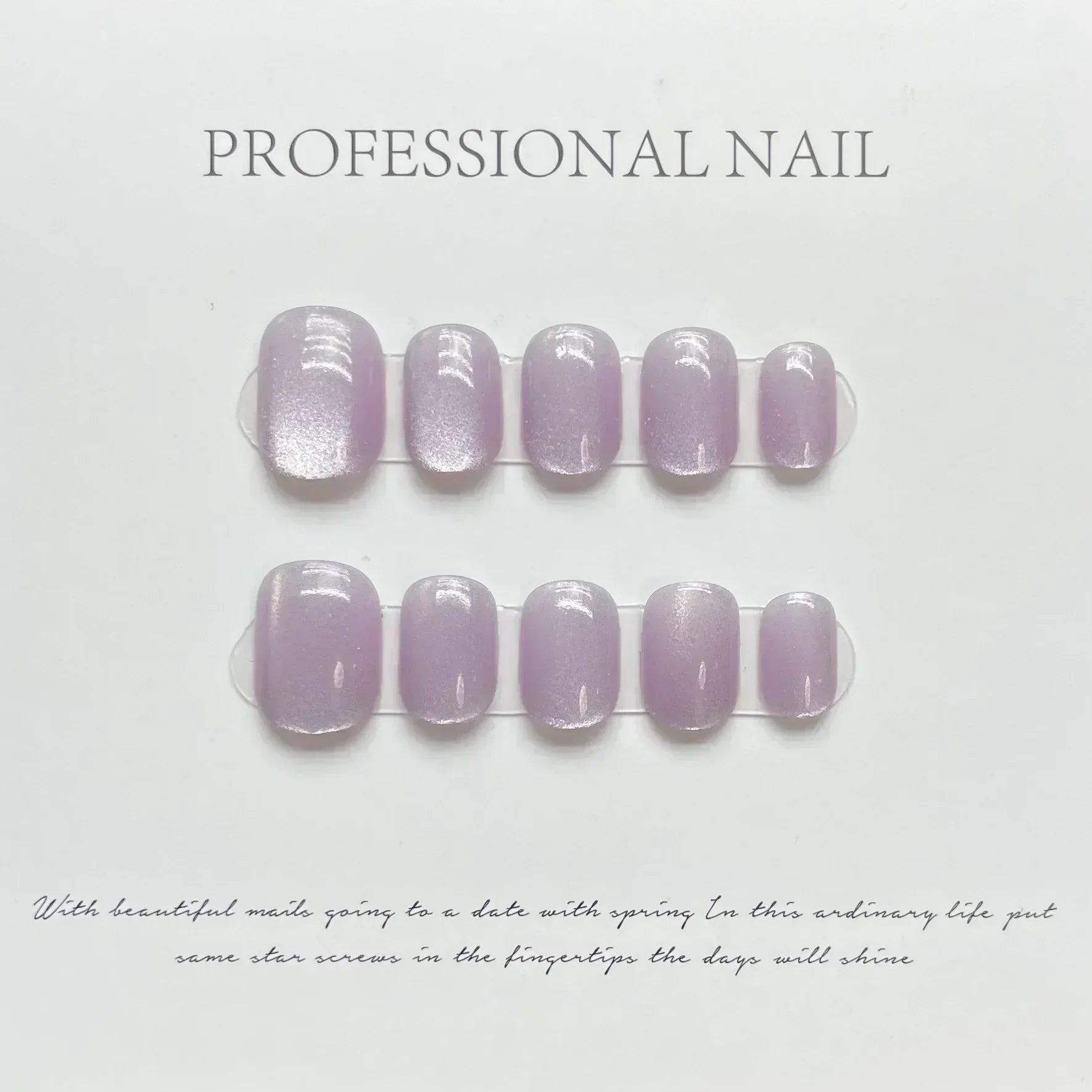 Aiertu 10Pcs Cat Eye Handmade Press On Nails with Gradient Design False Nails Full Cover French Ballerina Wearable Artificial Nail Tips Aiertu