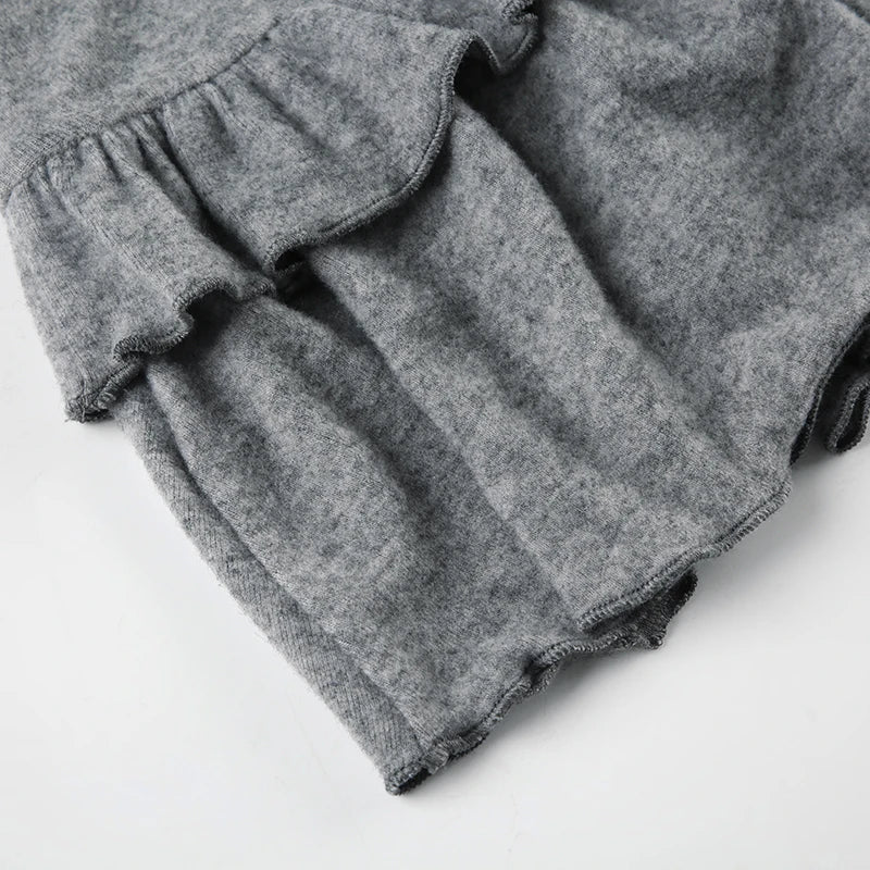 Aiertu  Casual Solid Ruffles A-Line Skirts Preppy Style Basic Slim Low-Waisted Mini Skirts Women 2025 Summer Fashion Streetwear Aiertu
