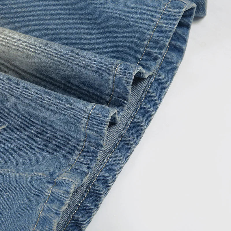 Aiertu  -  Blue Denim Shorts Woman Low Rise Baggy Jeans Streetwear Woman Summer Bottoms P77-DZ37 Aiertu