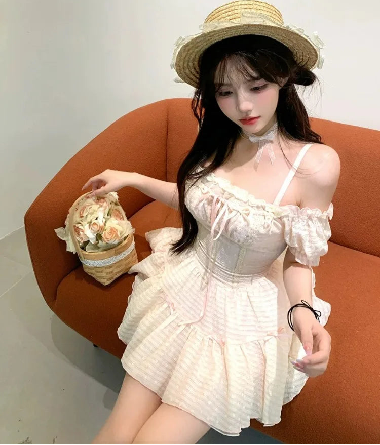 Aiertu   Vanilla Glow Sweet Coquette Dress Aiertu