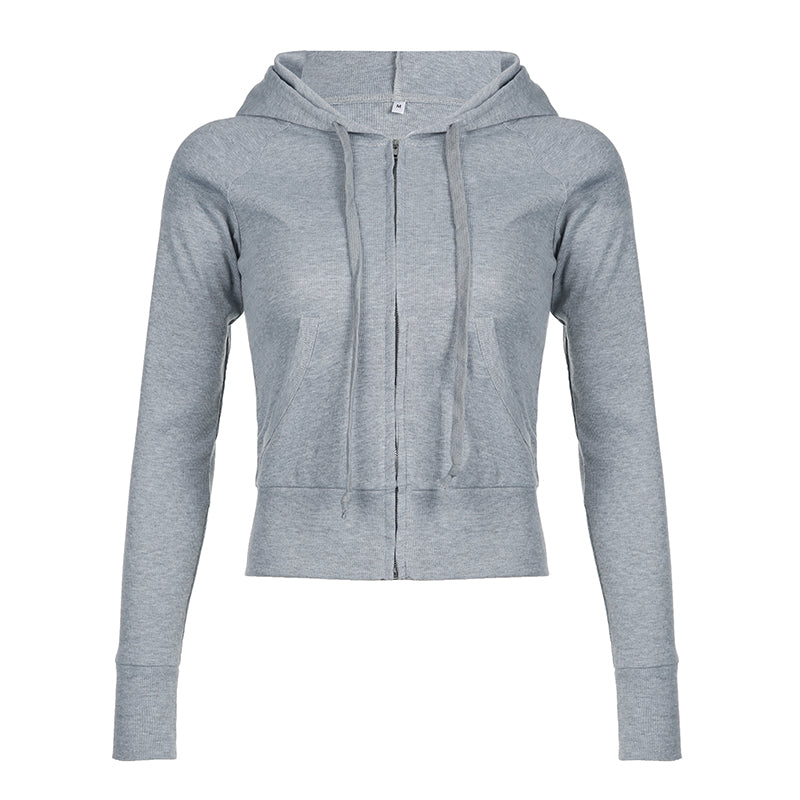 Aiertu - summer inspo Solid Knitted Autumn Winter Women’s Sweats Cardigan Long Sleeve Ribbed Causal Basic Fashion Zip Up Hooded Coat Aiertu