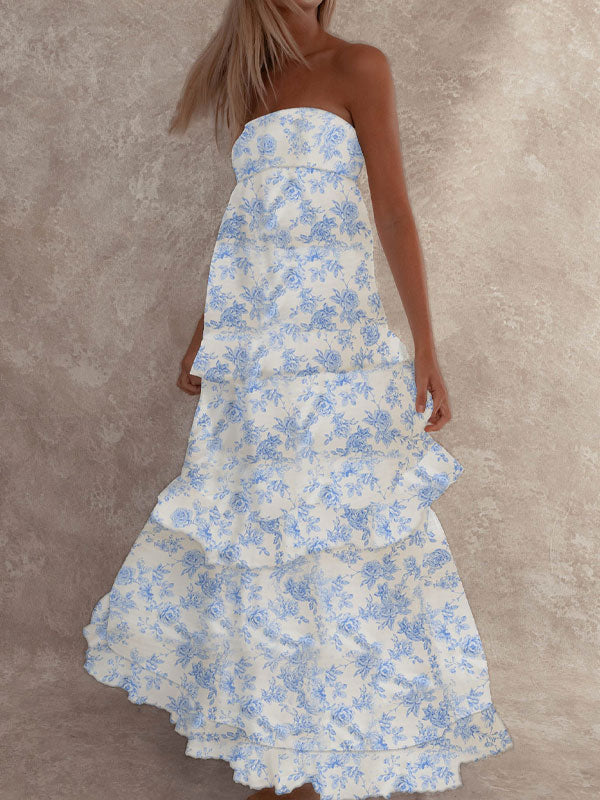 Aiertu  Floral maxi dress blue shopify