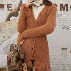 Aiertu  -  Fashion Popular New American Vinateg Coats Y2k Aesthetic High End French Elegant Autumn Winter Jumpers Harajuku Tassel Clothes Aiertu