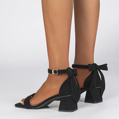 Aiertu  -  Large Size Female Sandal Block Heels 2025 Women's Velvet Shoes All-Match Buckle Strap Big Girls Chunky New Outside Suede High Fa Aiertu