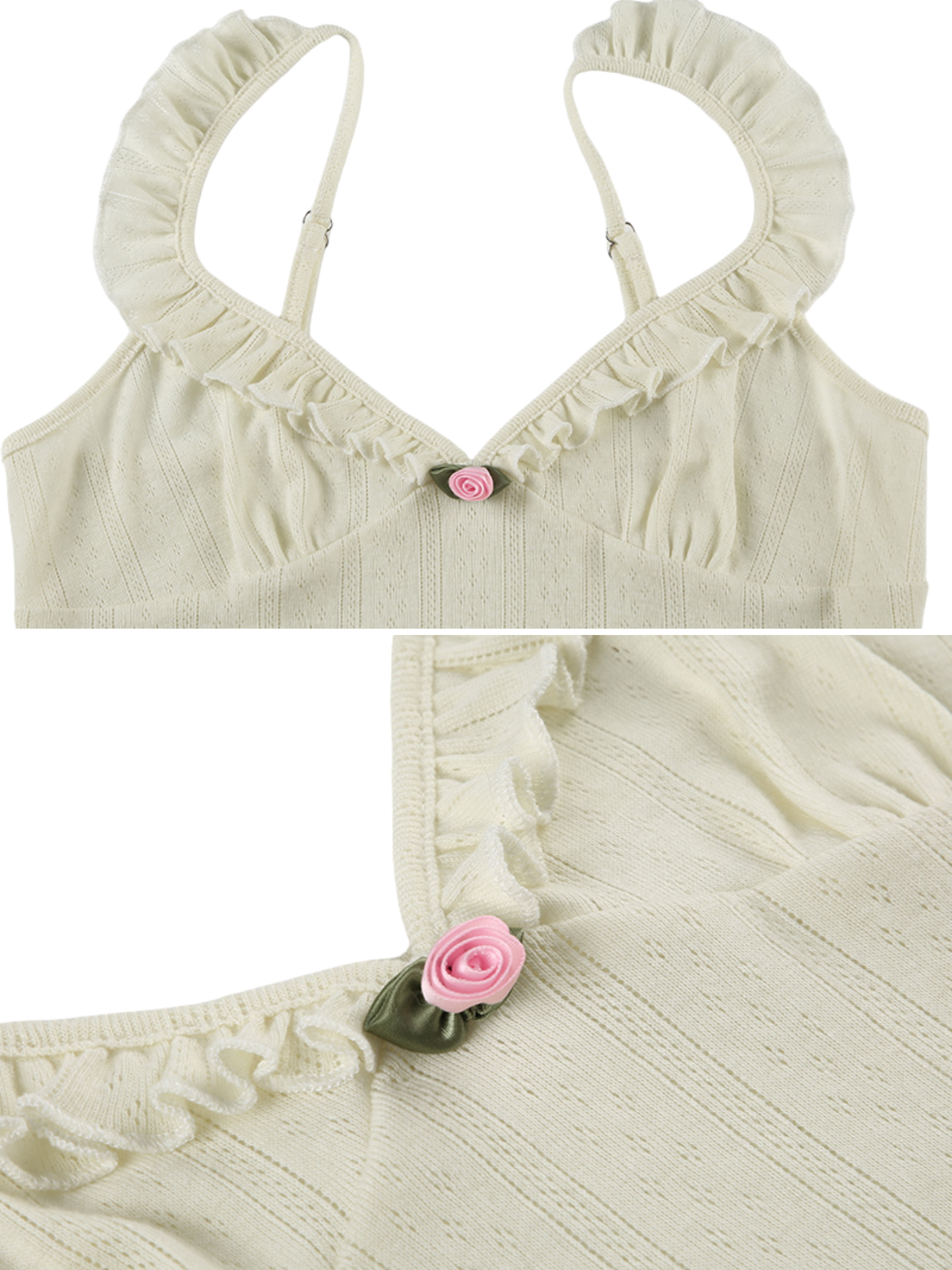 Aiertu  -Ethel Ruffle Trim Knit Crop Top aiertu