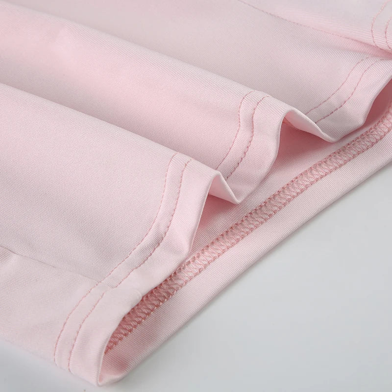 Aiertu  -  Vacation Tiered Layer Ruffles Mesh Mini Skirt Fairycore Irregular Ribbon Skirt Beach Young Hot Girl's Pink Skirt Summer Aiertu