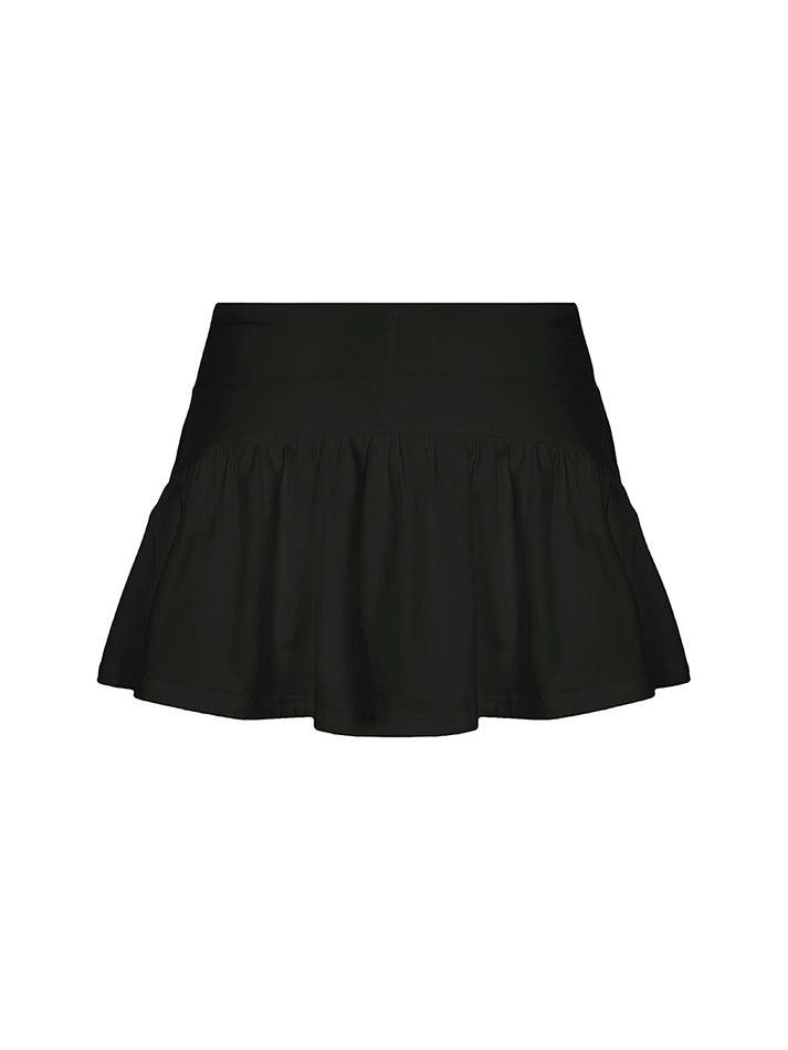 Aiertu  -Low-Rise Ruched A-Line Mini Skirt aiertu