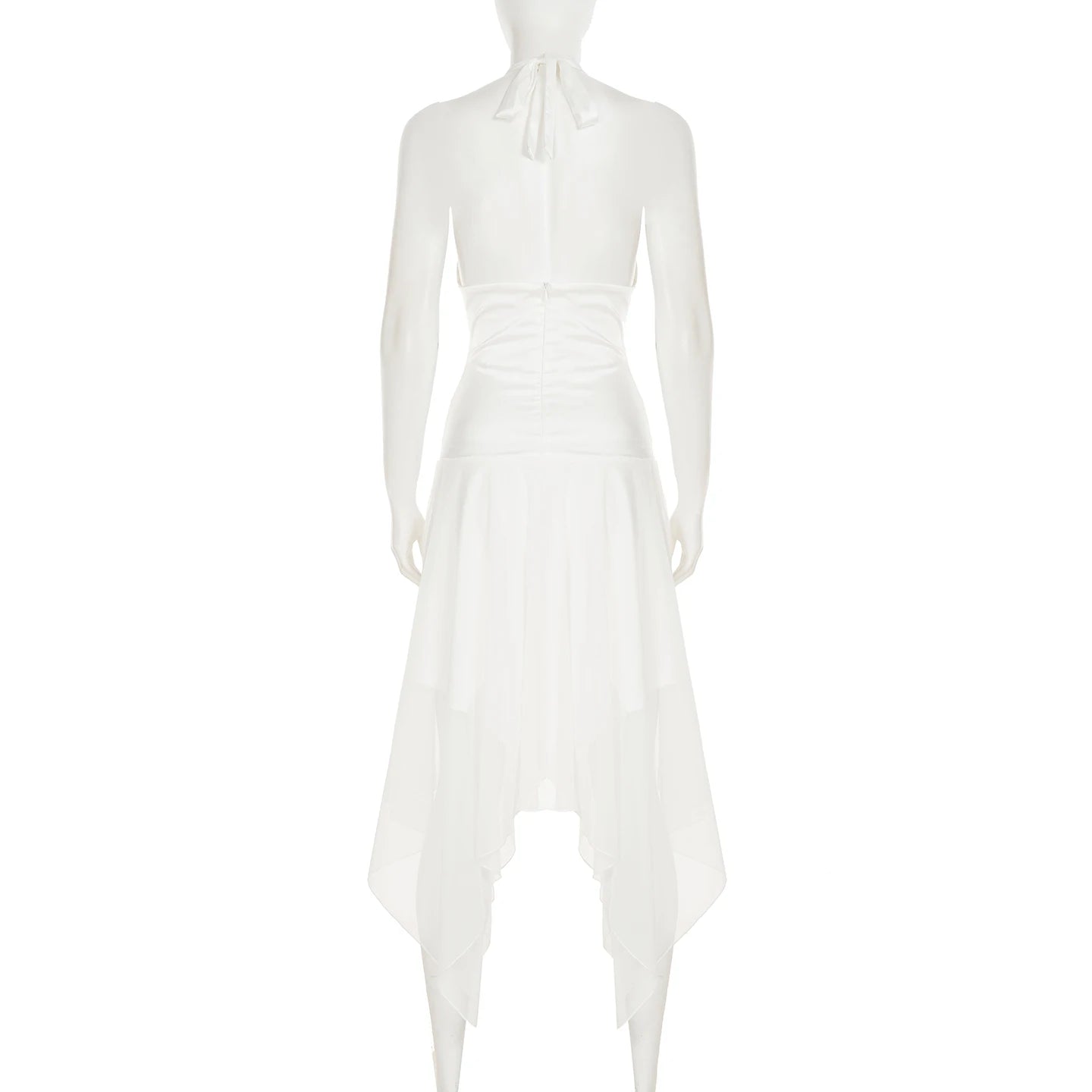 Aiertu  -  Elegant White A-line Dress Summer Sleeveless Deep V-neck Solid Sexy Dresses for Women y2k Holiday Outfits Ladies Casual Aiertu