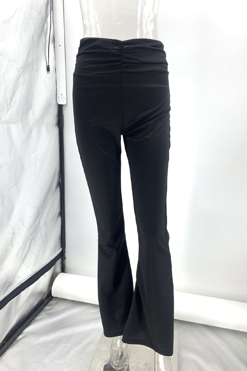 Aiertu  -Elegant Patchwork Ruched Regular High Waist Speaker Bottoms aiertu