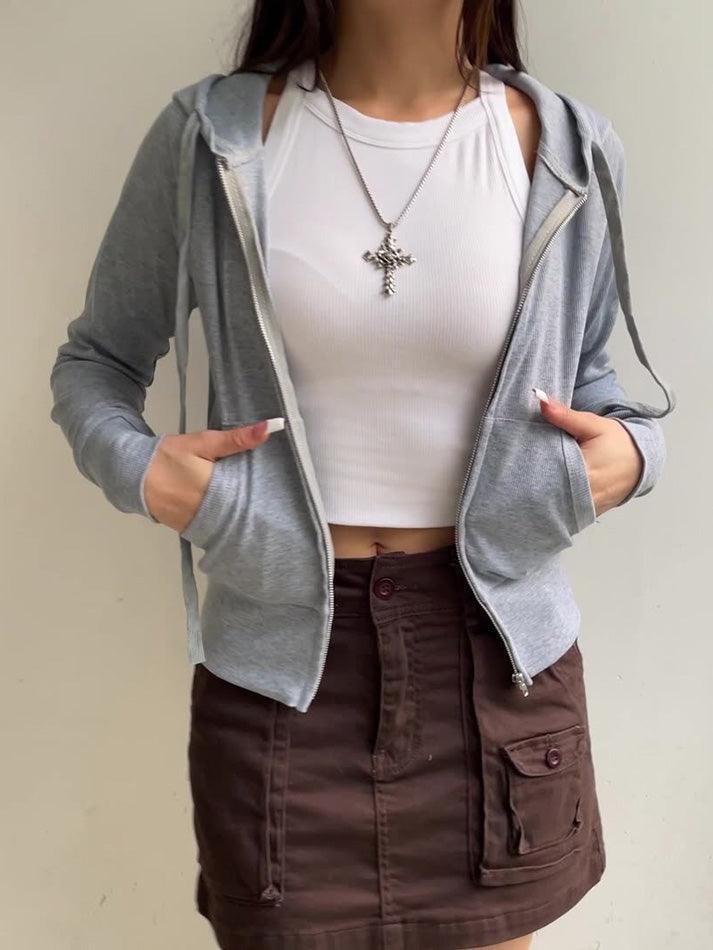 Aiertu  -Zippered Pocket Jacket aiertu